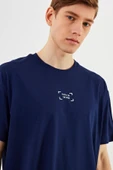 Leo Erkek Oversize Tshirt %100 Pamuk Bisiklet Yaka Baskı Detaylı Basic Tişört MTLCE85 - 6