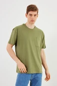 Leo Erkek Oversize Tshirt %100 Pamuk Cep Detaylı Bisiklet Yaka Basic Tişört MTLCE75 thumbnail 2