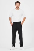 Erkek Siyah Standart Fit Normal Kesim Düz Paça Cep Fermuarlı Rahat Jogger Eşofman Altı thumbnail 3