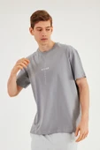 Leo Erkek Oversize Tshirt %100 Pamuk Bisiklet Yaka Baskı Detaylı Basic Tişört MTLCE87 - 3