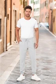 Kalın Gri Erkek Eşofman Altı Jogger Arka Cepli Paça Lastikli Regular Fit Şardonsuz thumbnail 2