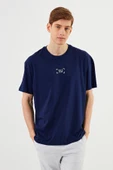 Leo Erkek Oversize Tshirt %100 Pamuk Bisiklet Yaka Baskı Detaylı Basic Tişört MTLCE85 - 2
