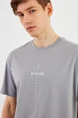 Leo Erkek Oversize Tshirt %100 Pamuk Bisiklet Yaka Baskı Detaylı Basic Tişört MTLCE87 - 6