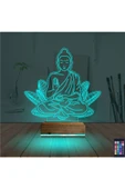 Kirppi 3d Lamba Lotus Çiçeği Yoga Masa Gece Lambası - 3