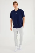 Leo Erkek Oversize Tshirt %100 Pamuk Bisiklet Yaka Baskı Detaylı Basic Tişört MTLCE85 - 5