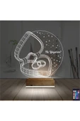 Kirppi 3d Lamba Kalp Yüzük Yıldönümü Hediye Kişiye Özel Masa Gece Lambası - 2