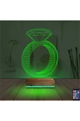 Kirppi 3d Lamba Tek Taş Yüzük Sevgiliye Hediye Masa Gece Lambası - 6