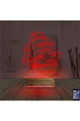 Kirppi 3d Lamba Gemi Kaptan V2 Kişiye Özel Masa Gece Lambası - 7