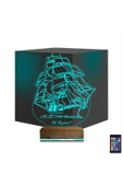 Kirppi 3d Lamba Gemi Kaptan V2 Kişiye Özel Masa Gece Lambası - 1