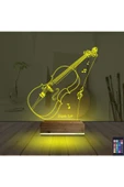 negelsin 3d Lamba Keman Müzik Enstrüman V1 Kişiye Özel Masa Gece Lambası - 5