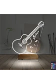 Kirppi 3d Lamba Klasik Gitar Müzik V1 Kişiye Özel Masa Gece Lambası - 2