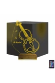 Kirppi 3d Lamba Keman Müzik Enstrüman V2 Kişiye Özel Masa Gece Lambası - 1