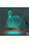 Kirppi 3d Lamba Bowling Topu Kişiye Özel Masa Gece Lambası - 3
