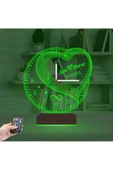 Kirppi 3d Saat Lamba Sevgiliye Hediye Kalp Sonsuzluk Yıldönümü Kişiye Özel Masa Gece Lambası - 13