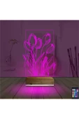 Kirppi 3d Lamba Lale Çiçek Masa Gece Lambası - 4