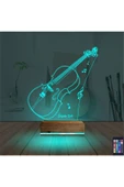 negelsin 3d Lamba Keman Müzik Enstrüman V1 Kişiye Özel Masa Gece Lambası - 3