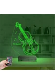 Kirppi 3d Lamba Keman Müzik Enstrüman V2 Kişiye Özel Masa Gece Lambası - 6