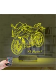 negelsin 3d Lamba Motorsiklet Yarış Motoru V2 Kişiye Özel Masa Gece Lambası - 12