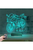 negelsin 3d Lamba Motorsiklet Yarış Motoru V2 Kişiye Özel Masa Gece Lambası - 10
