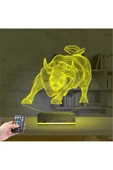Kirppi 3d Lamba Boğa Burcu Masa Gece Lambası - 5