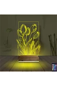 Kirppi 3d Lamba Lale Çiçek Masa Gece Lambası - 5