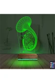Kirppi 3d Lamba Korno Enstrüman Müzik Masa Gece Lambası - 6