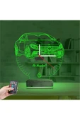 Kirppi 3d Saat Lamba Mercedes Araba Kişiye Özel Masa Gece Lambası - 13
