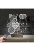 Kirppi 3d Saat Lamba Ayıcık Balon Çocuk Odası Masa Gece Lambası - 2