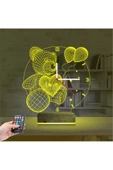 Kirppi 3d Saat Lamba Ayıcık Balon Çocuk Odası Masa Gece Lambası - 5