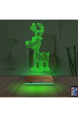 Kirppi 3d Lamba Geyik Yılbaşı Kişiye Özel Masa Gece Lambası - 6
