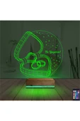 Kirppi 3d Lamba Kalp Yüzük Yıldönümü Hediye Kişiye Özel Masa Gece Lambası - 6