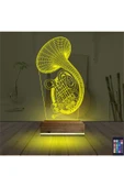 Kirppi 3d Lamba Korno Enstrüman Müzik Masa Gece Lambası - 5