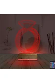 Kirppi 3d Lamba Tek Taş Yüzük Sevgiliye Hediye Masa Gece Lambası - 7