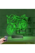 negelsin 3d Lamba Motorsiklet Yarış Motoru V2 Kişiye Özel Masa Gece Lambası - 13