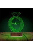 Kirppi 3d Lamba Sevgiliye Hediye Tek Taş Yüzük Kişiye Özel Masa Gece Lambası - 7
