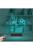 Kirppi 3d Lamba Gelin Damat Alyans Yüzük Seviliye Hediye Kişiye Özel Masa Gece Lambası - 3