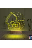 Kirppi 3d Lamba Kalp Yüzük Yıldönümü Hediye Kişiye Özel Masa Gece Lambası - 5
