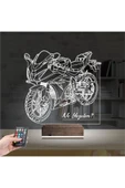 negelsin 3d Lamba Motorsiklet Yarış Motoru V2 Kişiye Özel Masa Gece Lambası - 2