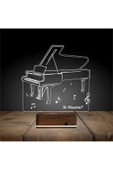 Kirppi 3d Lamba Piyano Müzik Piyanist Kişiye Özel Masa Gece Lambası-1 - 2
