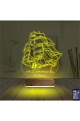 Kirppi 3d Lamba Gemi Kaptan V2 Kişiye Özel Masa Gece Lambası - 5