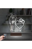 Kirppi 3d Lamba Gelin Damat Alyans Yüzük Seviliye Hediye Kişiye Özel Masa Gece Lambası - 2
