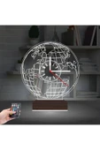Kirppi 3d Saat Lamba Dünya Tasarım Masa Gece Lambası - 2