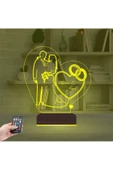 Kirppi 3d Lamba Gelin Damat Alyans Yüzük Seviliye Hediye Kişiye Özel Masa Gece Lambası - 7