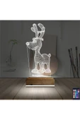 Kirppi 3d Lamba Geyik Yılbaşı Kişiye Özel Masa Gece Lambası - 2