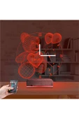 Kirppi 3d Saat Lamba Ayıcık Balon Çocuk Odası Masa Gece Lambası - 14