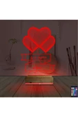Kirppi 3d Lamba Kalp Sevgiliye Hediye V2 Kişiye Özel Masa Gece Lambası - 7