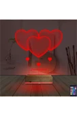 SerenityHaven 3d Lamba Kalp Sevgiliye Hediye V3 Kişiye Özel Masa Gece Lambası - 7