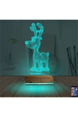 Kirppi 3d Lamba Geyik Yılbaşı Kişiye Özel Masa Gece Lambası - 3