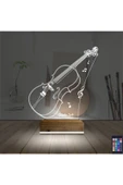 negelsin 3d Lamba Keman Müzik Enstrüman V1 Kişiye Özel Masa Gece Lambası - 2