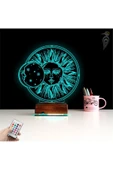 Kirppi 3d Lamba Güneş Ay Mistik Masa Gece Lambası - 3